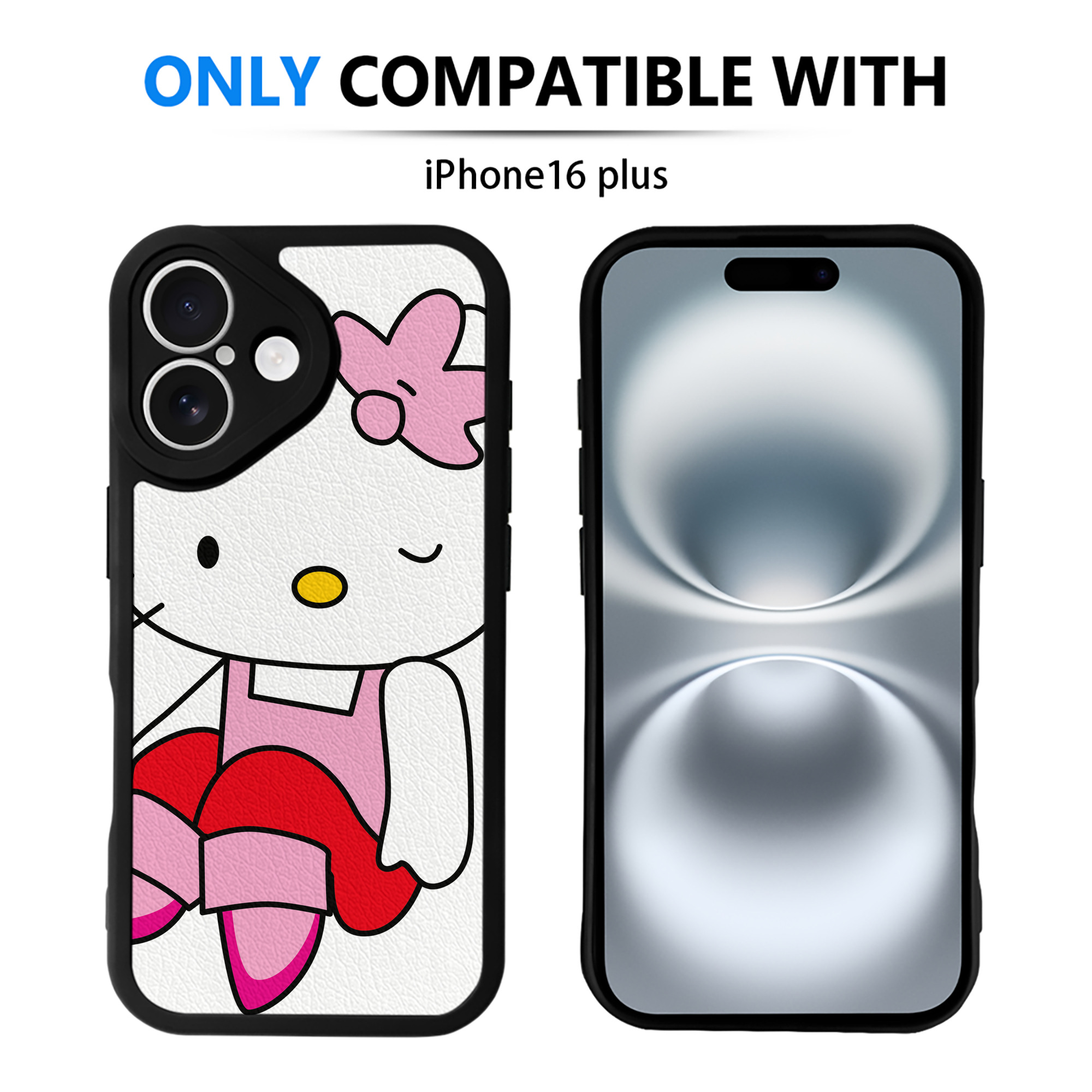 （画像用） Hello Kitty ハローキティ 【iPhone 16シリーズ対応】シリコンスマホケース（レザー調） 材質：シリコン